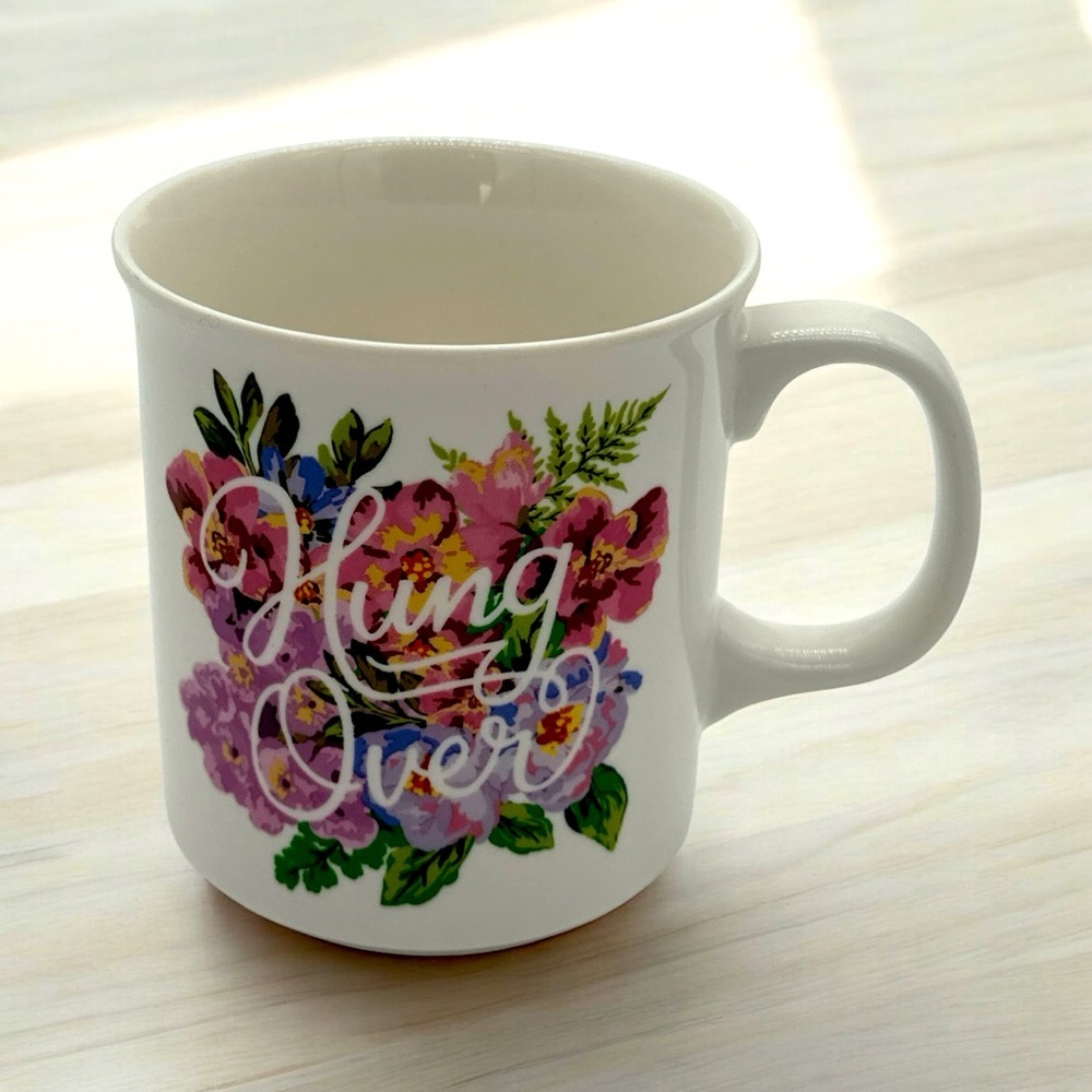 FRED Muggin’ Out Floral Hungover Porcelain Coffee Mug Funny 16 oz Coffee Mug